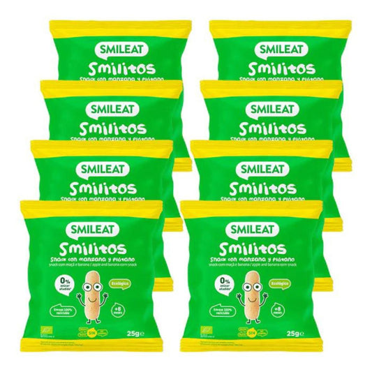 Pack 8 x Smilitos de Manzana y Plátano Smileat 25g
