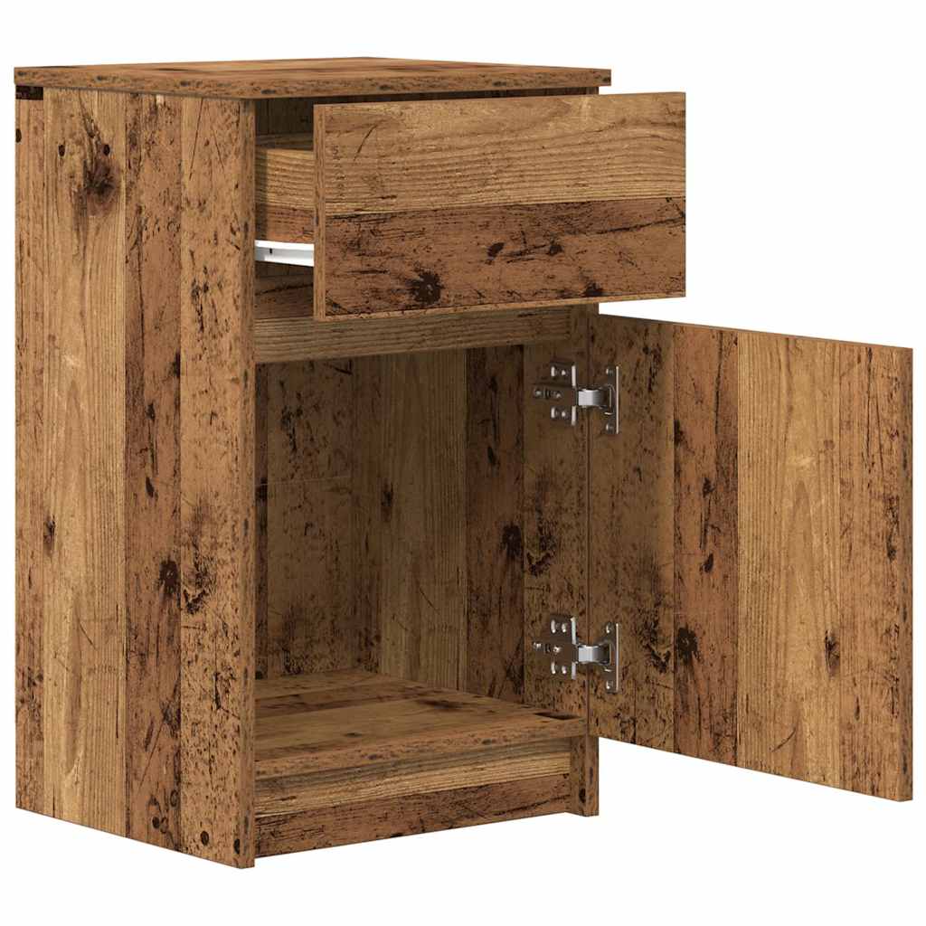 Mesilla De Noche De Madera Antigua 39x35x65cm Madera Ingeniería_3