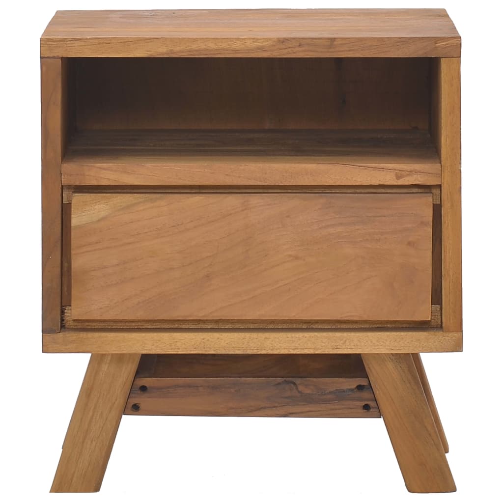 Mesita De Noche De Madera Maciza De Teca 40x30x45 Cm_1