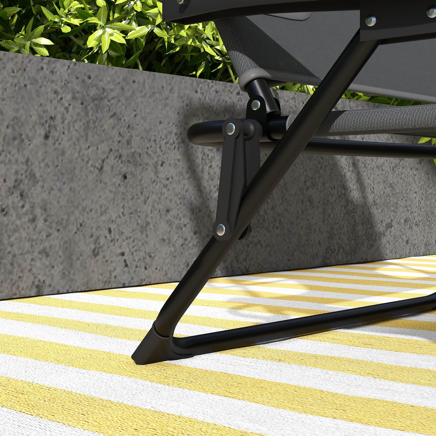 Outsunny Tumbona Plegable Con Orificio De Lectura 145x72x89 Cm Gris Oscuro_3
