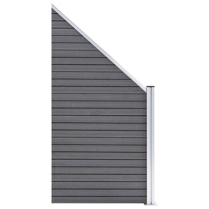 Set De Valla 5 Cuadradas + 1 Oblicua Wpc Gris 965x186 Cm / Vetonek_0