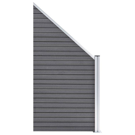 Set De Valla 5 Cuadradas + 1 Oblicua Wpc Gris 965x186 Cm / Vetonek_0