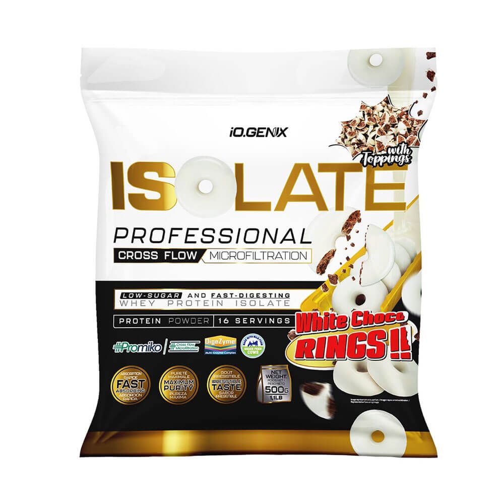 Isolate Profesional - 500g - Chocolate Blanco Con Choco Rings - Proteína De Aislado De Suero Isolate - Io.genix_0