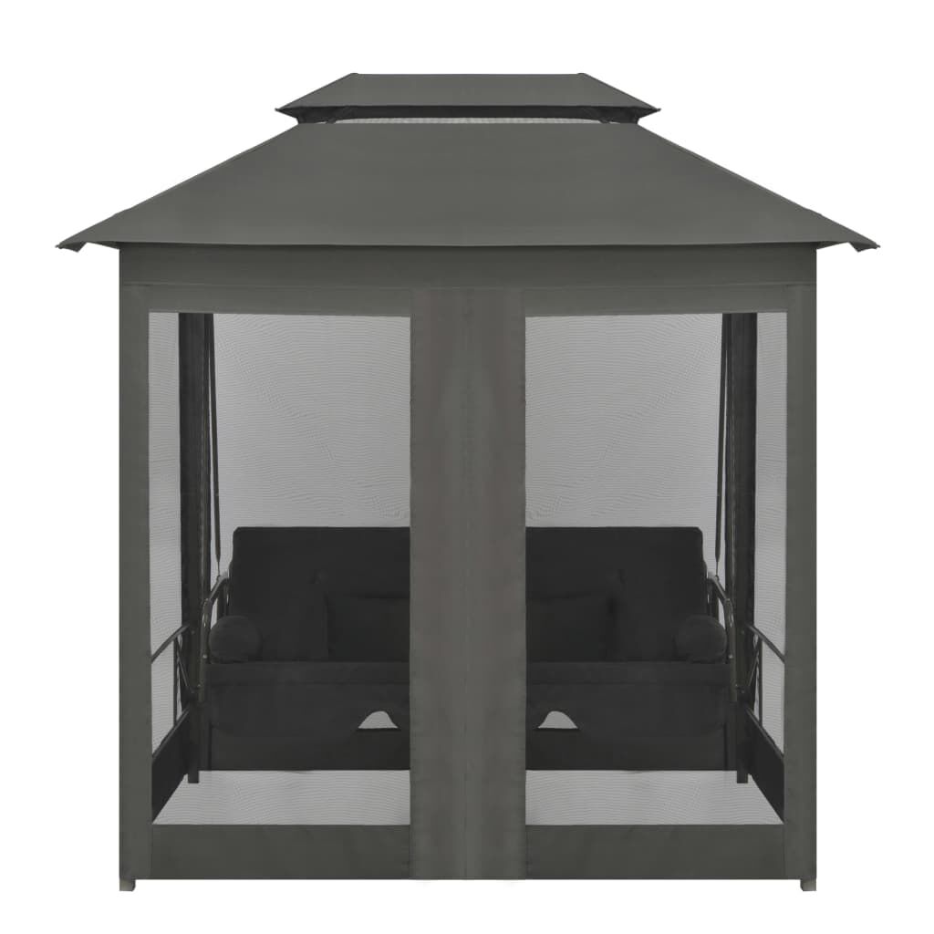 Vidaxl Banco Balancín De Jardín Dosel Antracita Acero 220x160x240 Cm_4