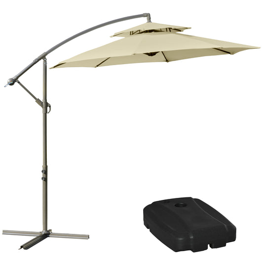 Outsunny Conjunto De Sombrilla Incluye 1 Sombrilla De Jardín Y 1 Base_0