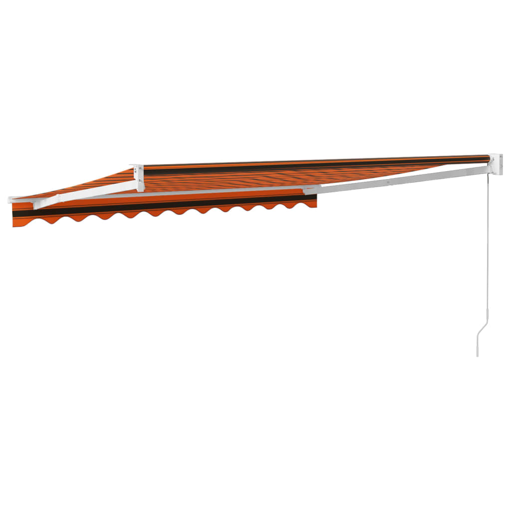 Toldo Retráctil Aluminio Y Tela Naranja Y Marrón 3,5x2,5 M_4