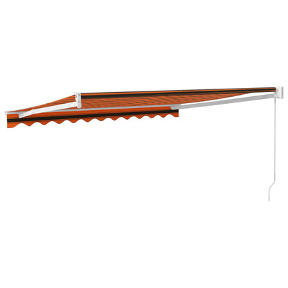 Toldo Retráctil Aluminio Y Tela Naranja Y Marrón 3,5x2,5 M_4