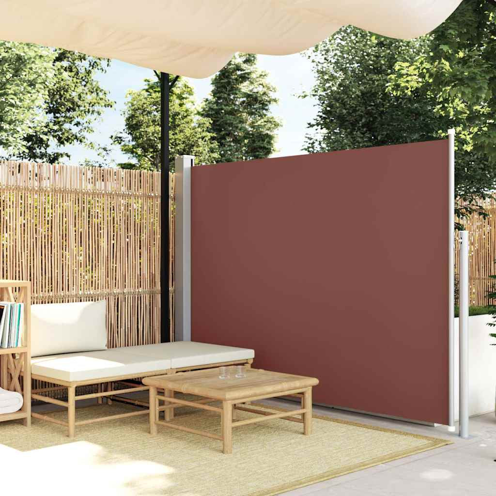Vidaxl Toldo Lateral Retráctil De Jardín Marrón 170x300 Cm_1