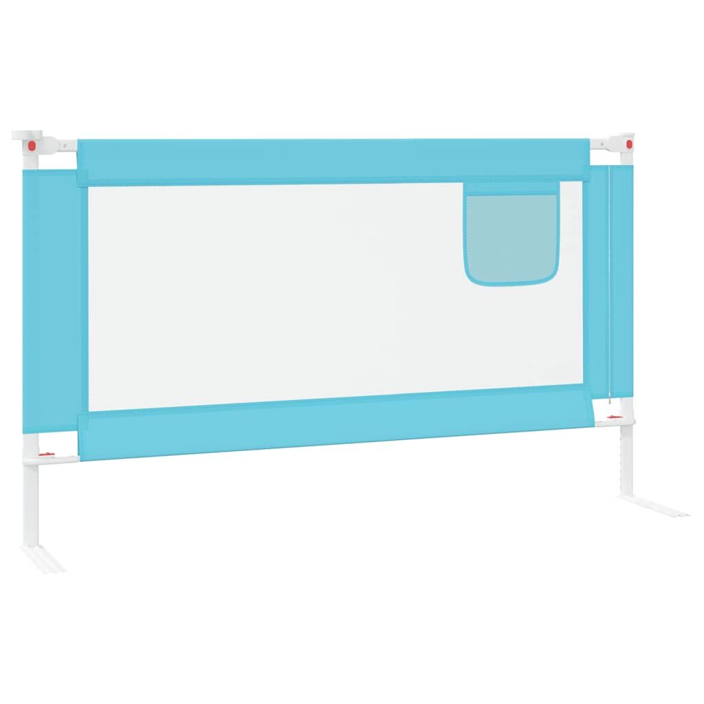 Vidaxl Barandilla De Seguridad Cama De Niño Azul Tela 140x25 Cm_4