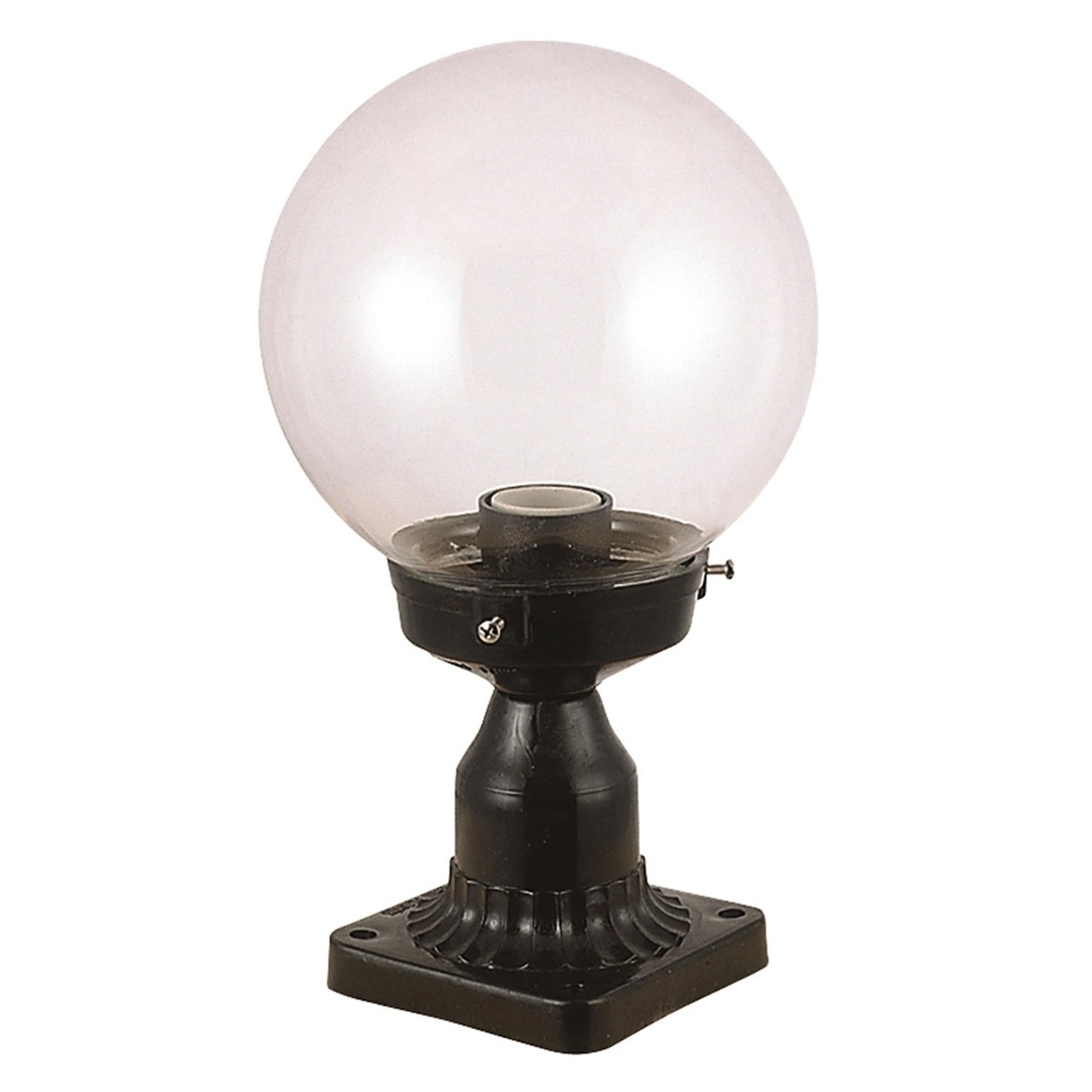 Aplique De Pared Pantalla Transparente Para Exterior, Abs , Negro, 20x20x35, Casquillo E 27 Max 60 W_0