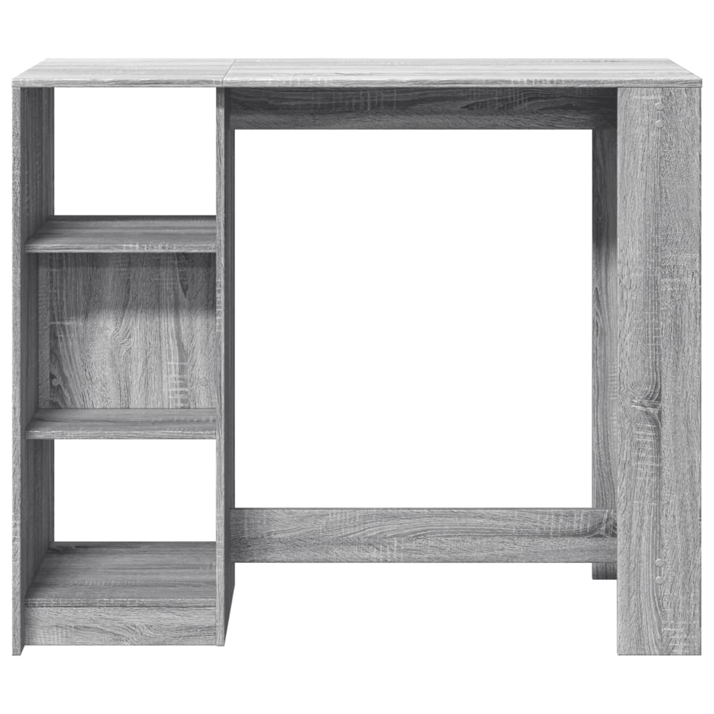Mesa Alta Con Estante Gris Sonoma 124x46x103,5 Cm_2