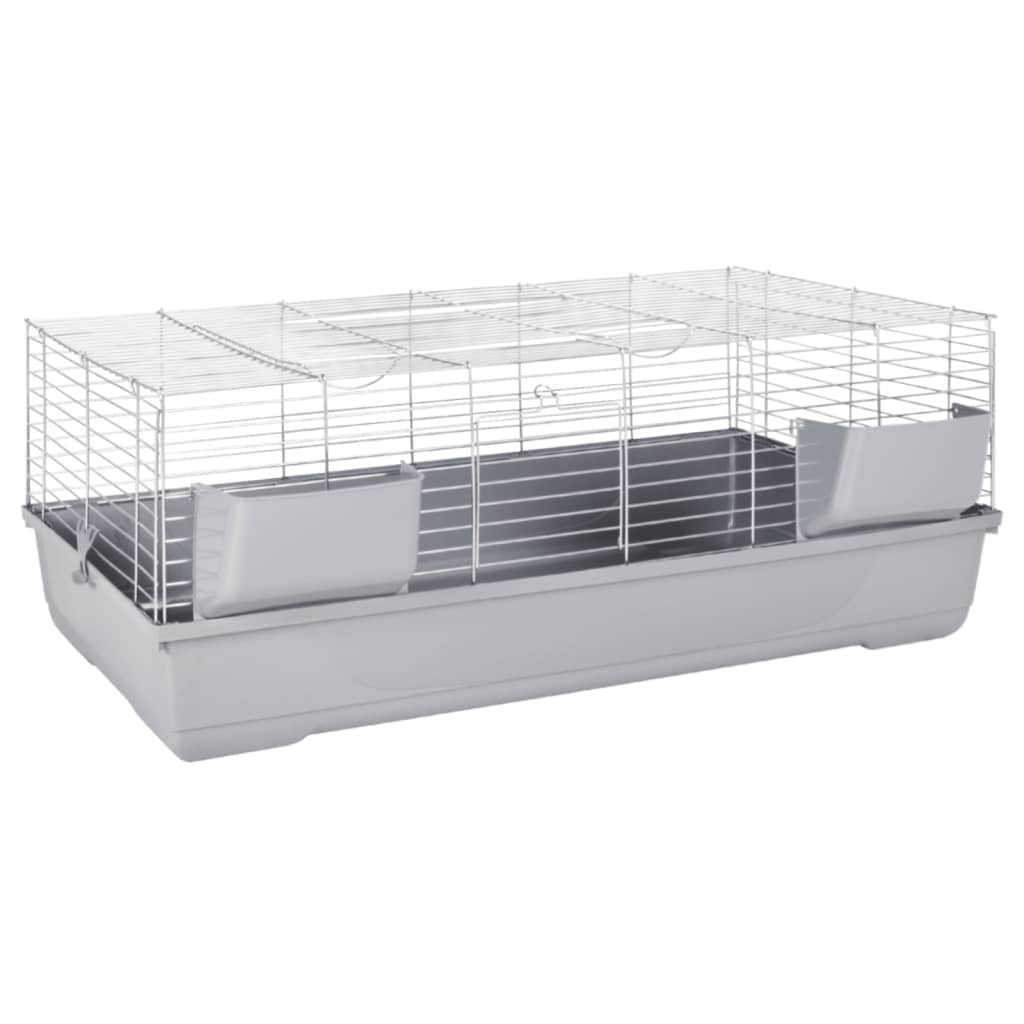 Vidaxl Jaula De Animales Pequeños Polipropileno Metal Gris 118x59x46cm_1