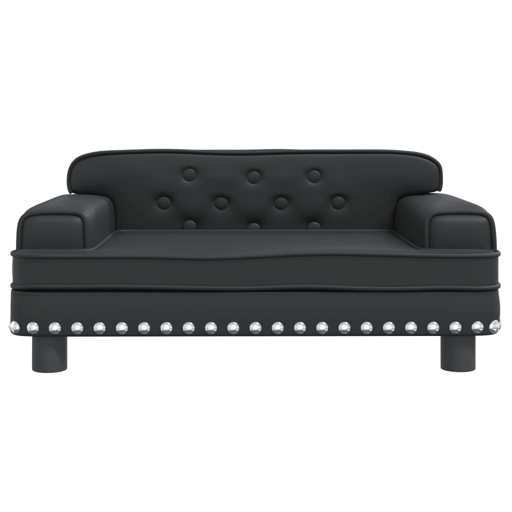 Cama Para Perros De Cuero Sintético Negra 70x45x30 Cm / Vetonek_5