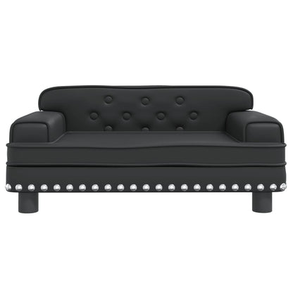Cama Para Perros De Cuero Sintético Negra 70x45x30 Cm / Vetonek_5