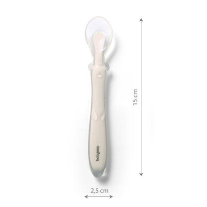 Cuchara De Silicona Flexible Para Bebés Beige_3