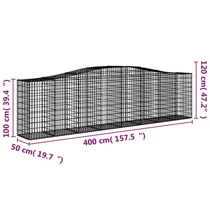 Cestas De Gaviones 20 Uds Forma De Arco Hierro 400x50x100/120cm_5