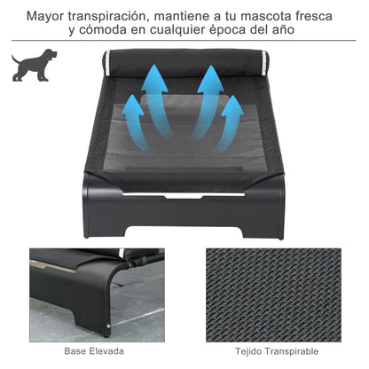 Pawhut Cama Elevada De Perros Mascota Transpirable Con Almohada Extraíble_3