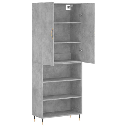 Aparador Alto Madera Contrachapada Gris Hormigón 69,5x34x180 Cm_3