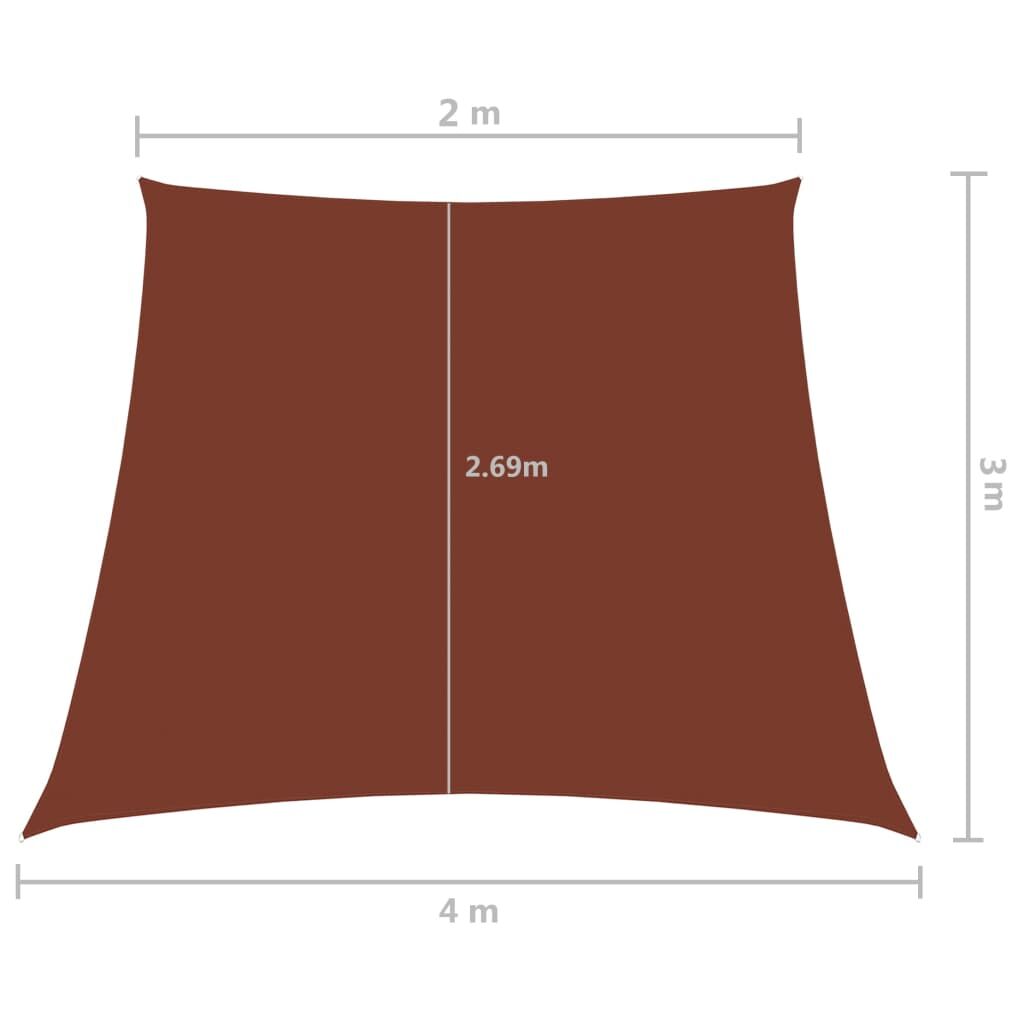 Vidaxl Toldo De Vela Trapezoidal De Tela Oxford Terracota 2/4x3 M_2