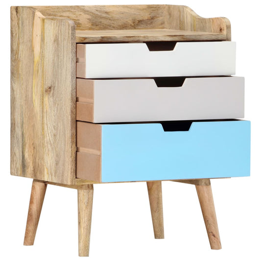 Mesita De Noche De Madera Maciza De Mango 47x35x63 Cm_0