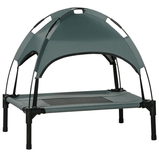Pawhut Cama Elevada Para Mascotas Portátil Con Toldo Extraíble Exterior_0