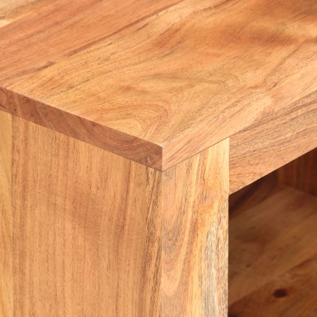 Mesita De Noche De Madera Maciza De Acacia 40x30x50 Cm_3