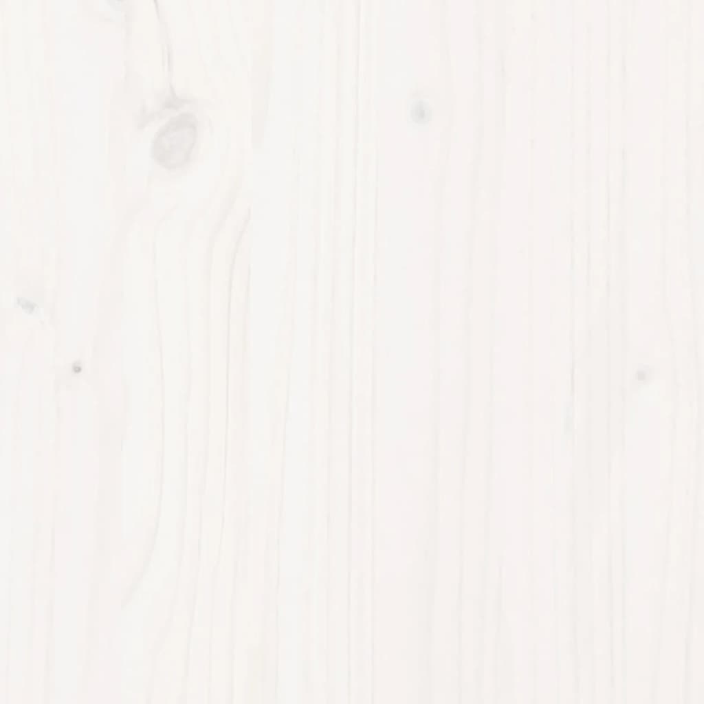 Tumbona De Madera Maciza De Pino Blanca 205x110x31,5 Cm / Vetonek_2