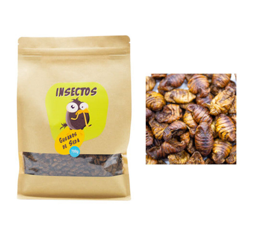 Gusanos De Seda Deshidratdos 700 G– Alimento Complementario Para Aves, Peces De Estanque Y Reptiles_0