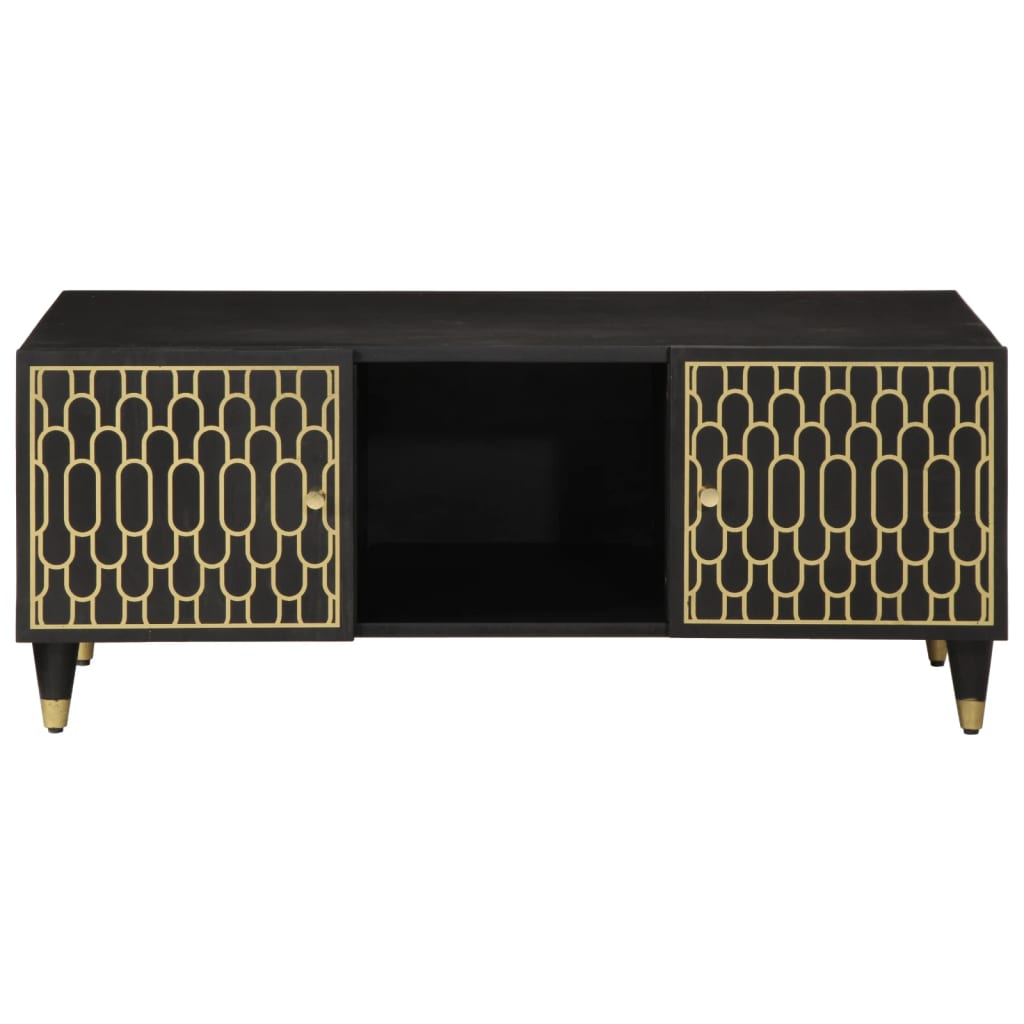 Mesa De Centro De Madera Maciza Mango 100x54x40 Cm_1