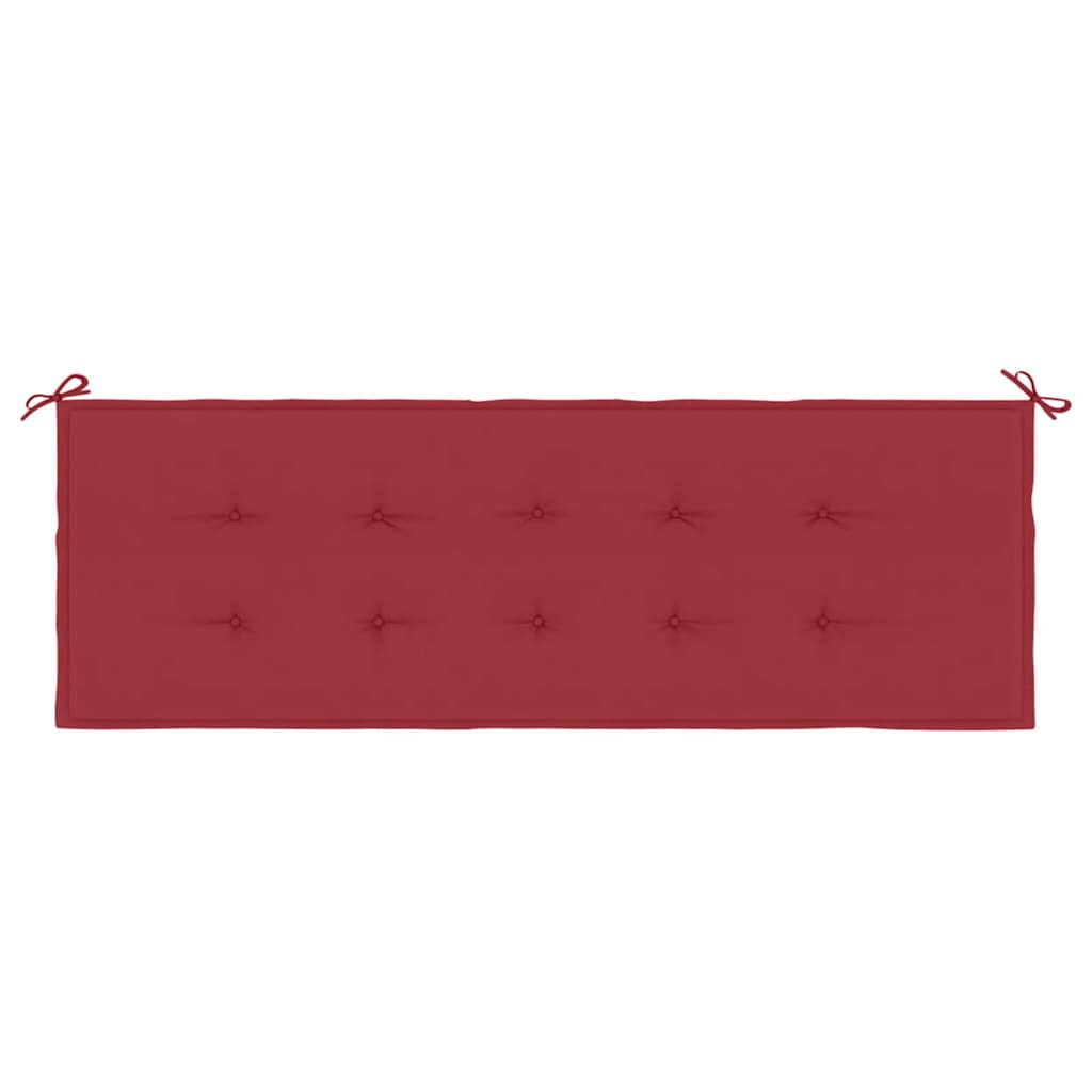 Vidaxl Cojín De Banco De Jardín Tela Oxford Rojo Tinto 150x50x4 Cm_3