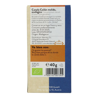 Canela de Ceilán Eco molida 40 g Sonnentor
