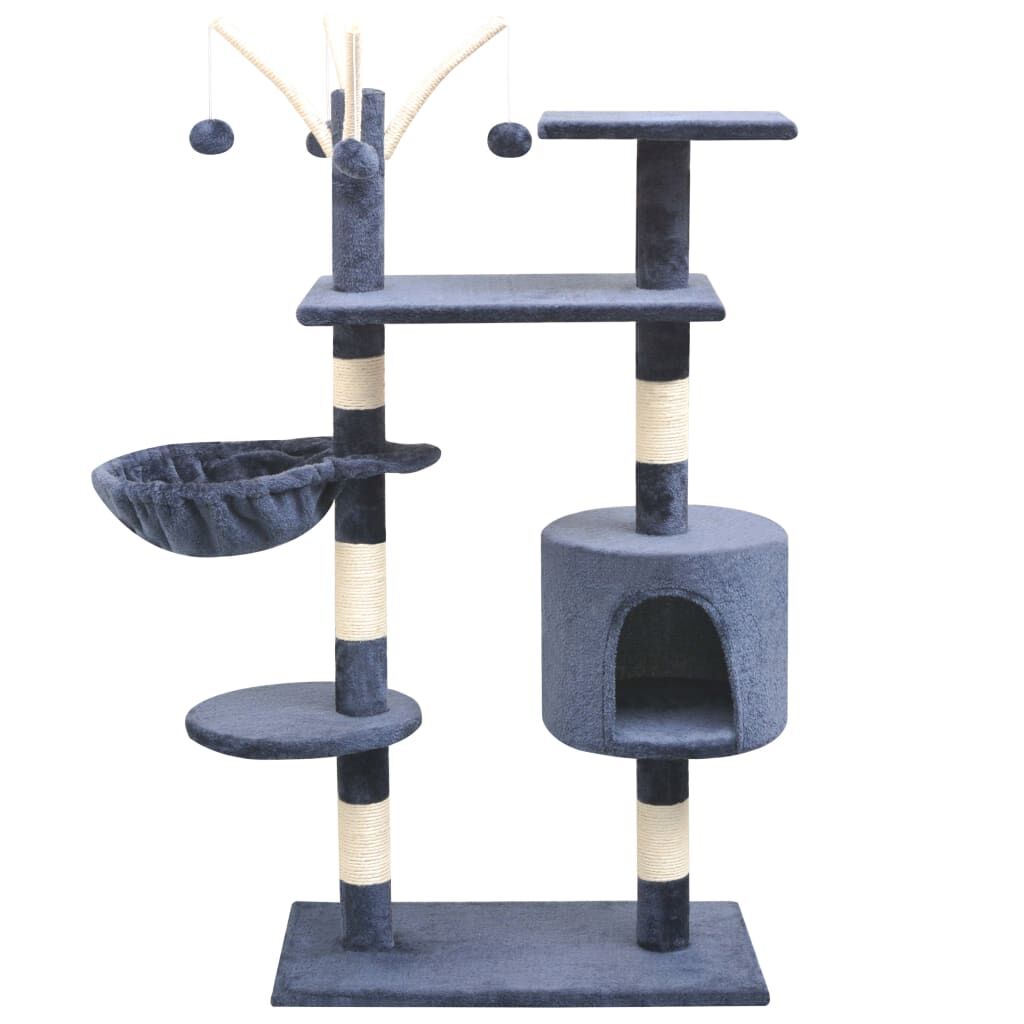 Vidaxl Rascador Para Gatos Poste Rascador De Sisal 125 Cm Azul Oscuro_0