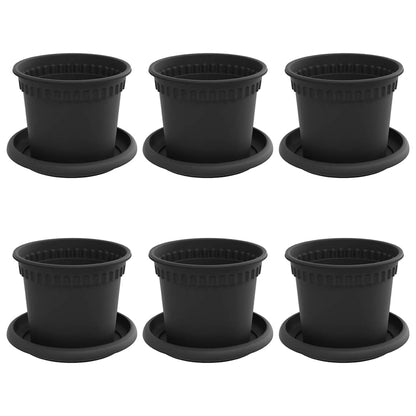 Macetas 6 Pcs Negro Ø 12,5 X 10 Cm Plástico_0