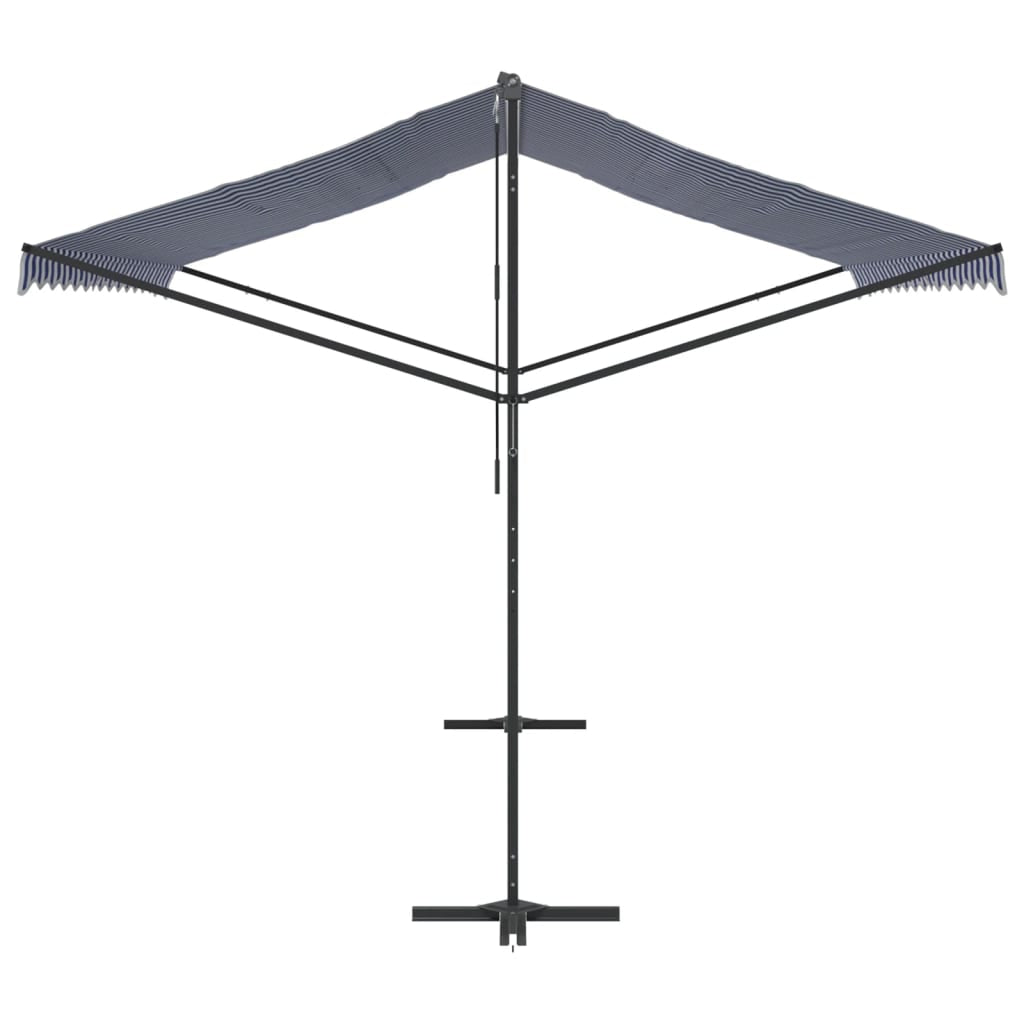 Vidaxl Toldo De Pie Tela Y Acero Azul Y Blanco 400x300 Cm_3
