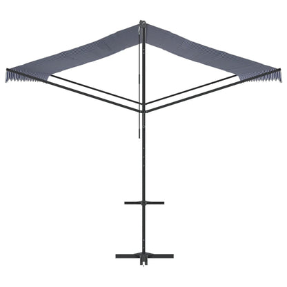 Vidaxl Toldo De Pie Tela Y Acero Azul Y Blanco 400x300 Cm_3