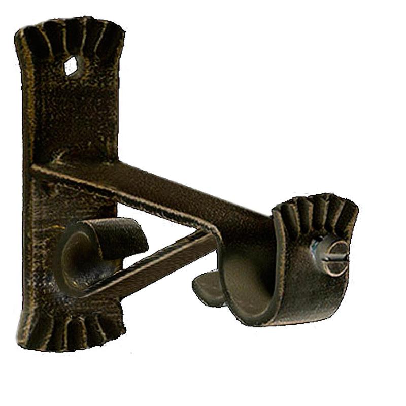 Soporte Forja Ø 20 Mm. Caracol Negro / Dorado Juego 2 Piezas_0