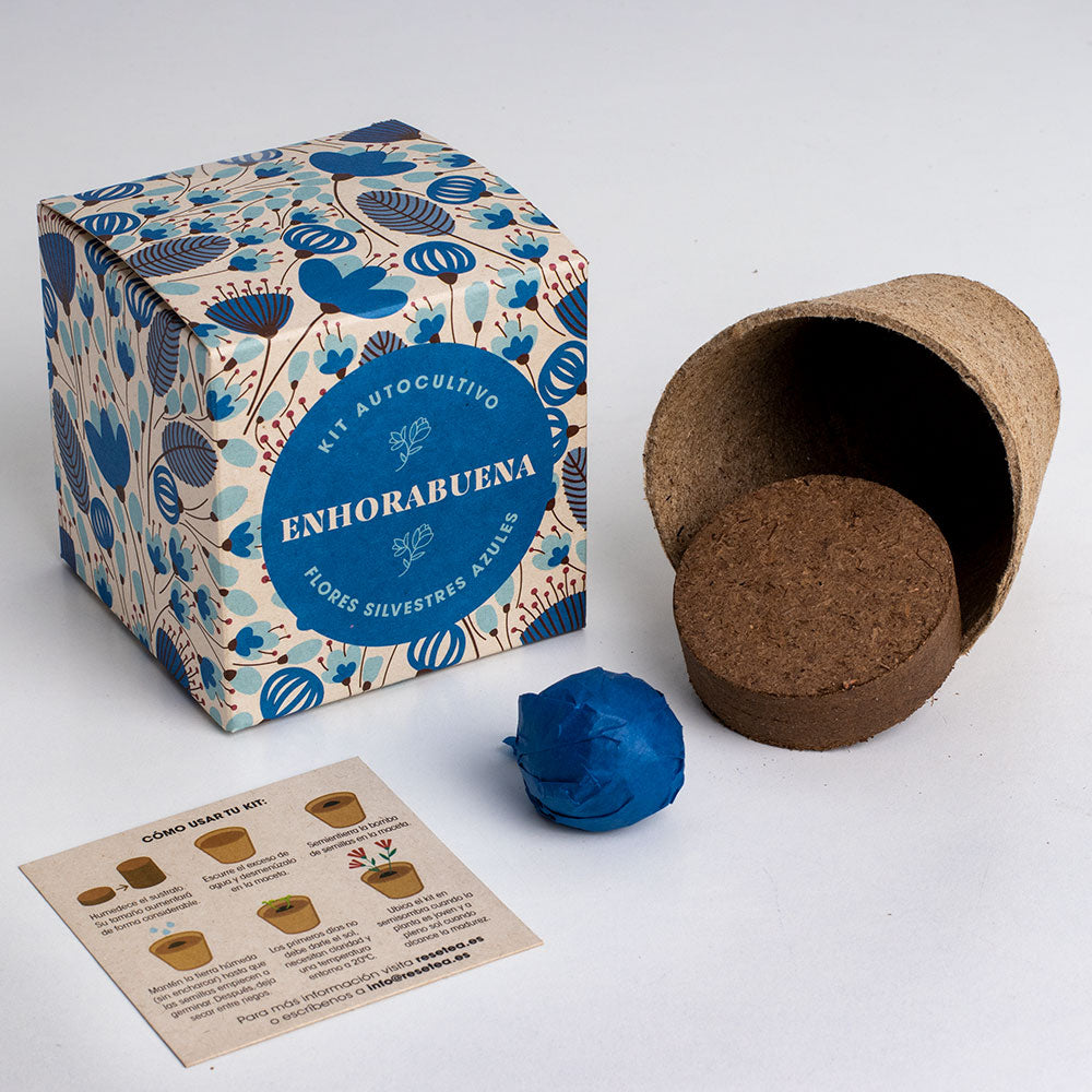 Díselo Con Flores Enhorabuena | Kit Cultivo Flores Silvestres Azules (lino Azul, Nomeolvides Y Flor Celeste)_1