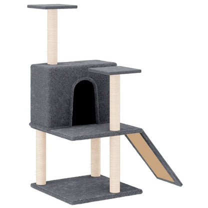 Vidaxl Rascador Para Gatos Con Postes De Sisal Gris Oscuro 109 Cm_0