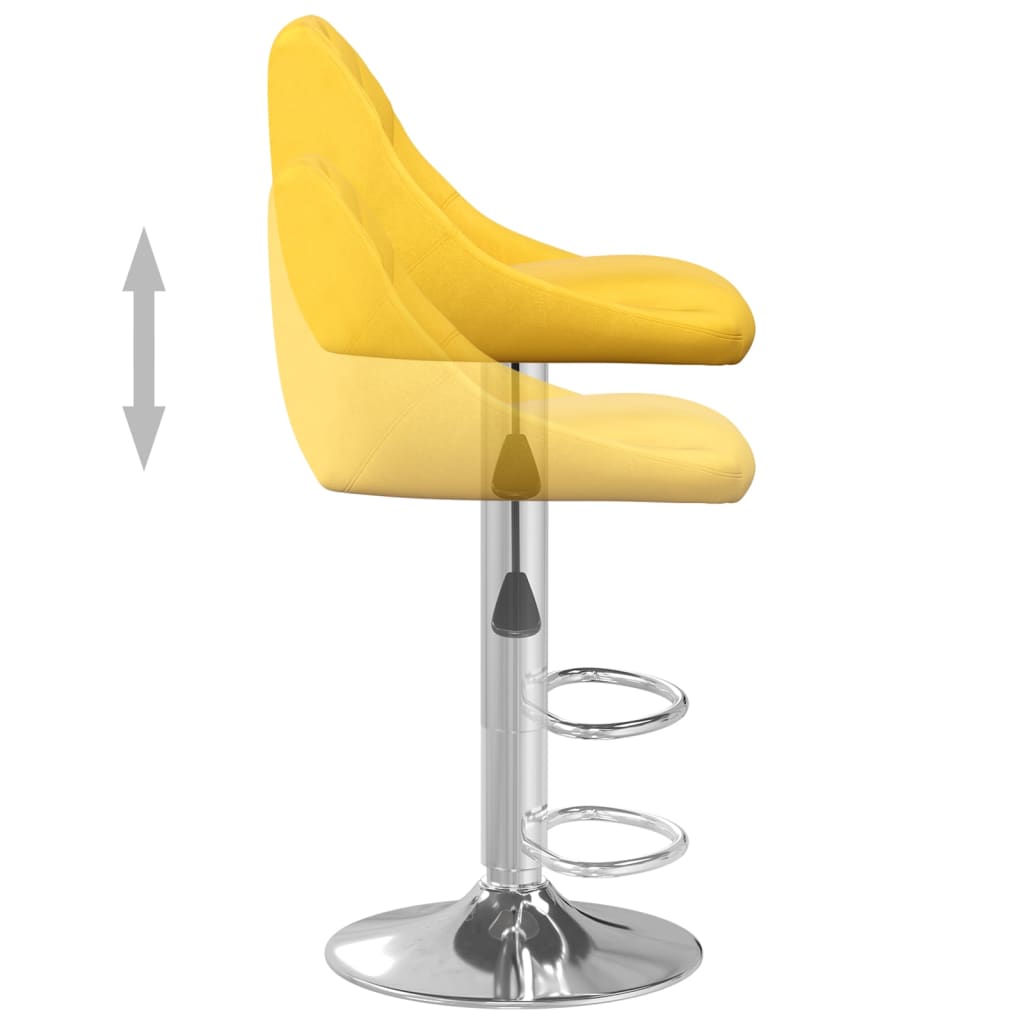 Taburete De Cocina 2 Unidades Terciopelo Amarillo Mostaza_5