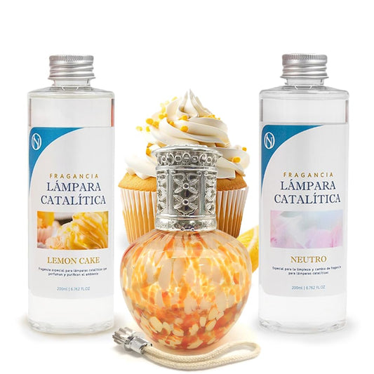 Pack Ahorro Lámpara Catalítica Drops Orange + Fragancia Lemon Cake 200ml + Limpiador Neutro 200ml + Mecha Repuesto_0