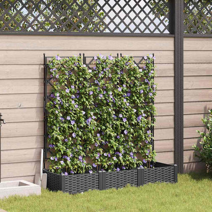 Macetero De Jardín 3 Uds. Negro 120 X 40 X 125,5 Cm Pp_1