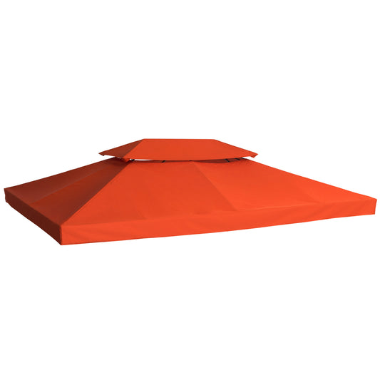 Outsunny Techo De Repuesto 4x3 M Para Cenador Jardín Exterior 2 Niveles Rojo_0