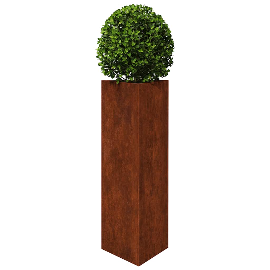 Jardineras Triangulares 2 Uds Acero Oxidado 30x26x75 Cm_3