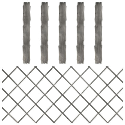 Vallas Enrejado 5 Uds Madera Maciza De Abeto Gris 180x80 Cm / Vetonek_4