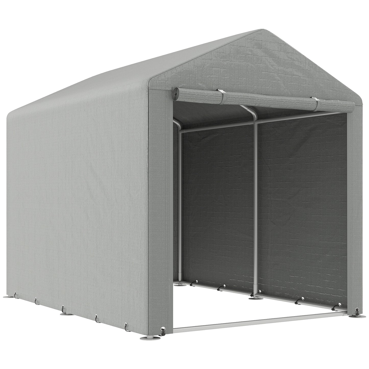Outsunny Carpa De Jardín Para Herramientas Bicicletas Motos 1,6x2,2x1,7 M Gris_0