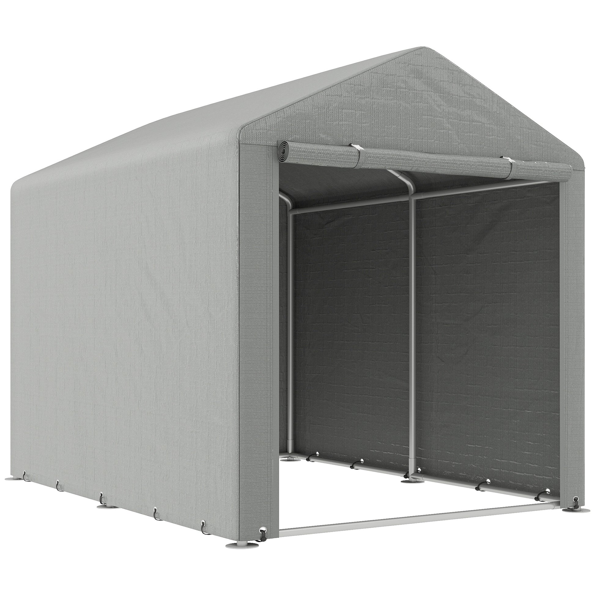 Outsunny Carpa De Jardín Para Herramientas Bicicletas Motos 1,6x2,2x1,7 M Gris_0
