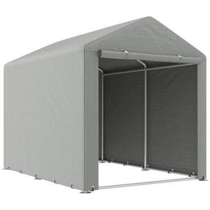 Outsunny Carpa De Jardín Para Herramientas Bicicletas Motos 1,6x2,2x1,7 M Gris_0