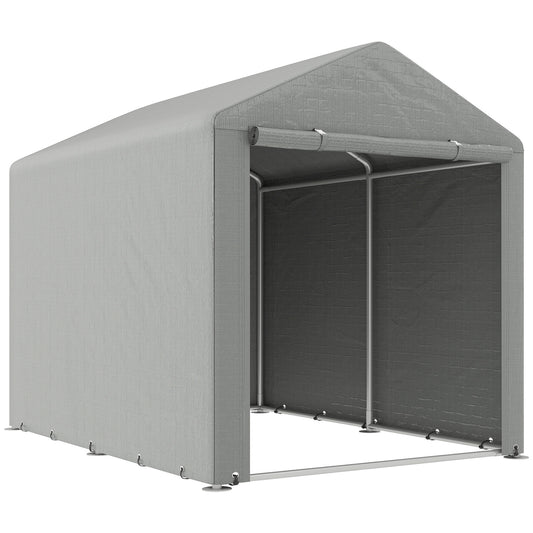 Outsunny Carpa De Jardín Para Herramientas Bicicletas Motos 1,6x2,2x1,7 M Gris_0