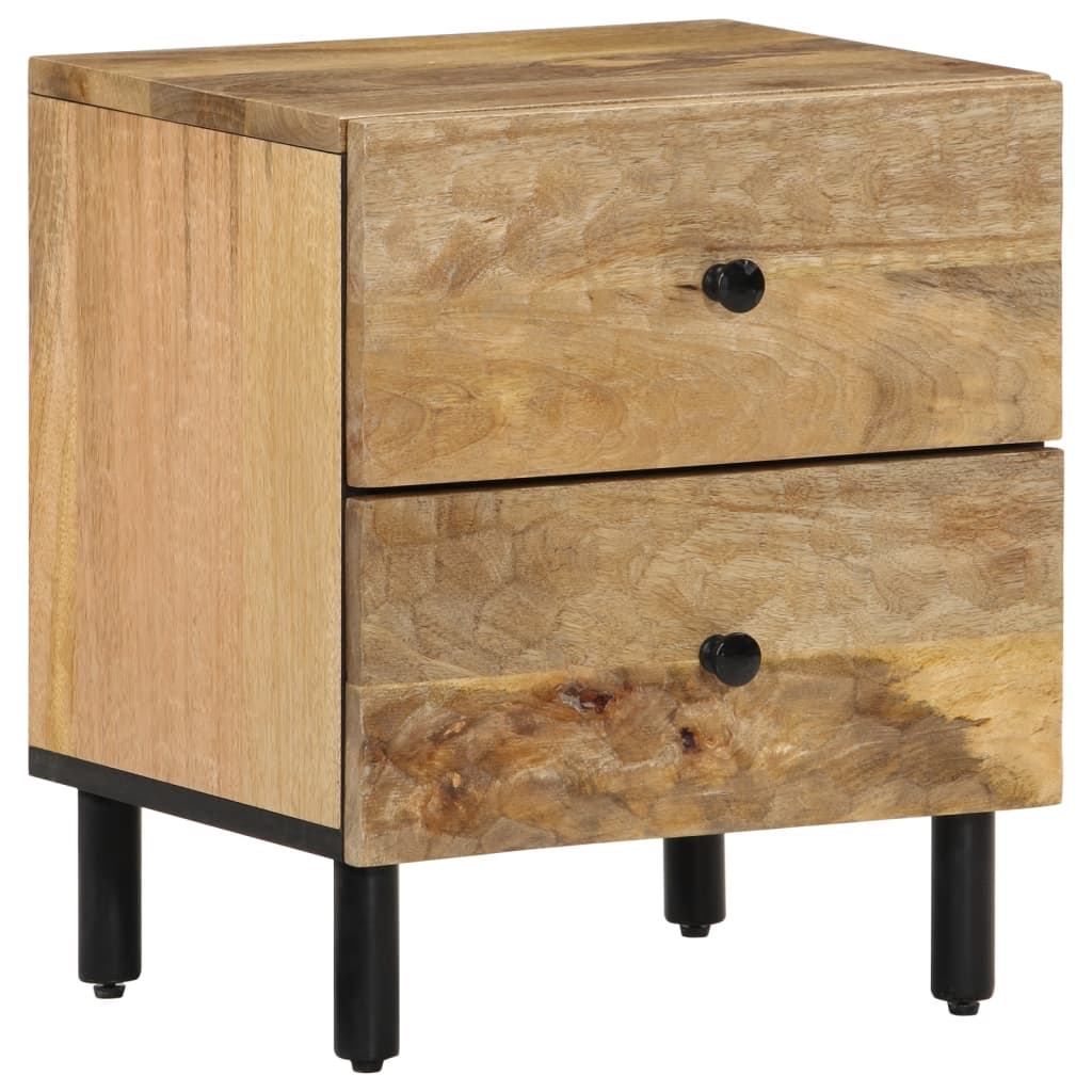 Mesitas De Noche 2 Uds Madera Maciza De Mango 40x33x46 Cm_0