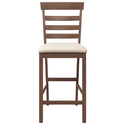 Taburetes De Bar Con Cojines 2 Uds Madera Maciza Marrón Caucho_3